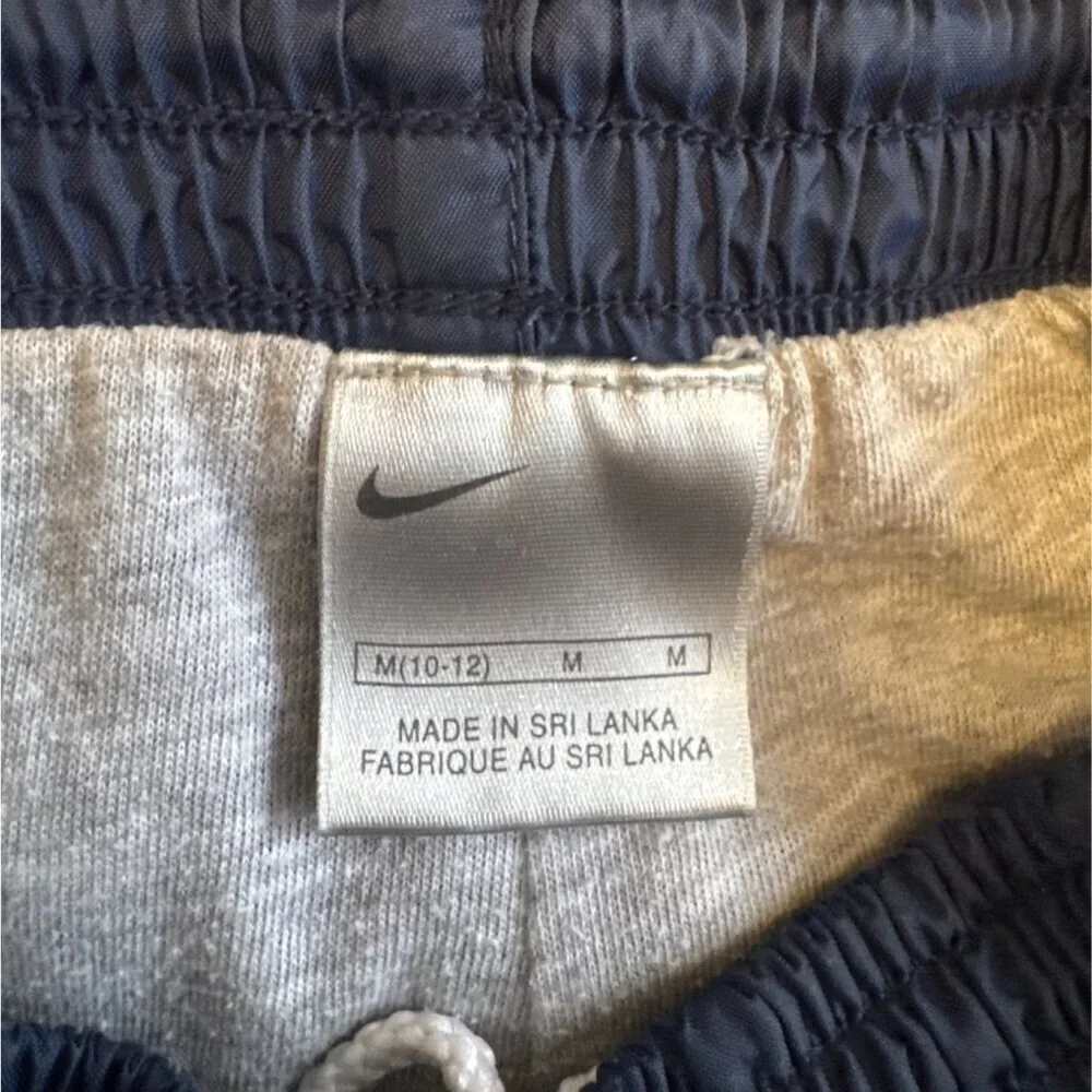 Nike Navy Blue Elastic Waist Athletic Pants M (10-12) Lightweight Nylon
